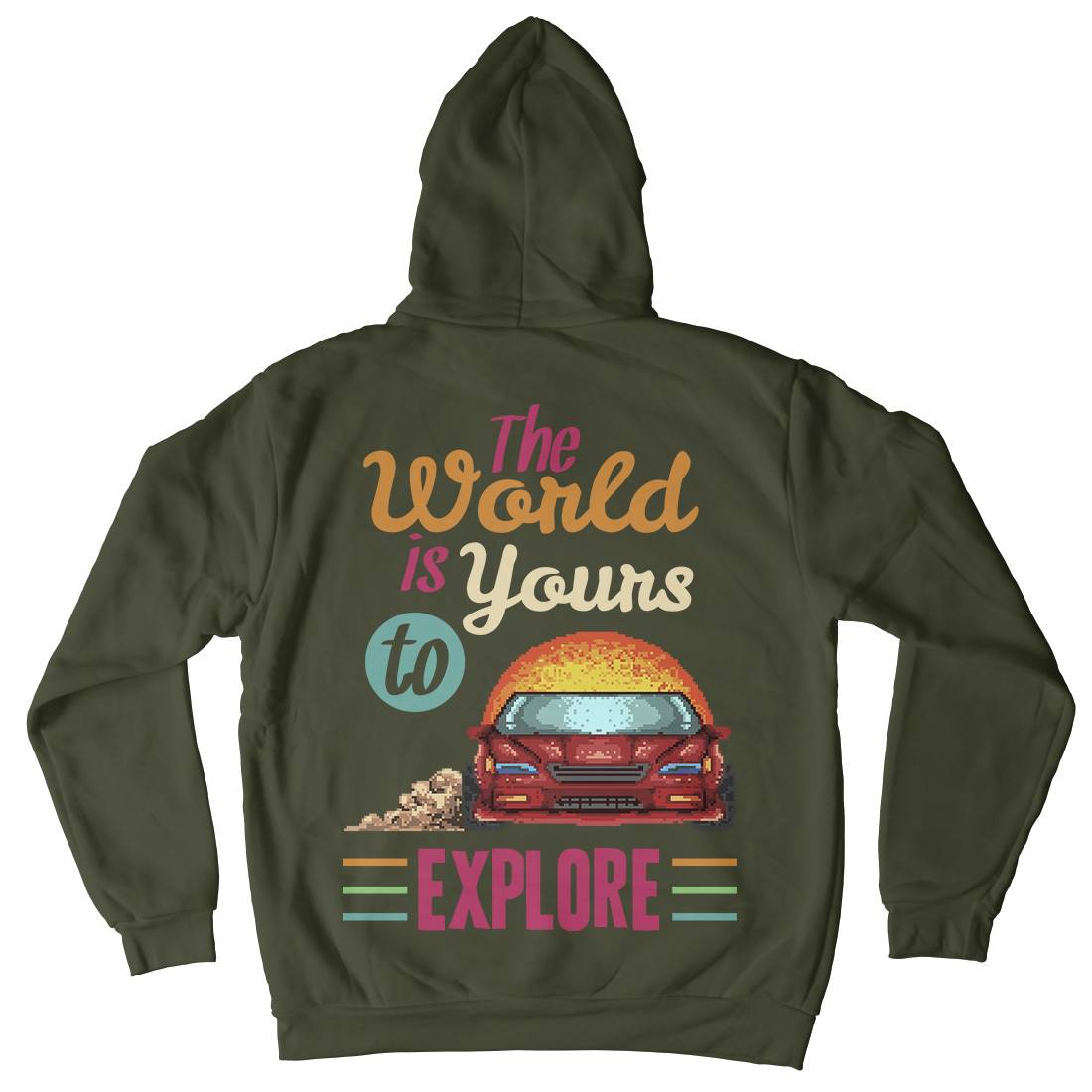 The World Is Yours To Explore Kids Crew Neck Hoodie Cars B970