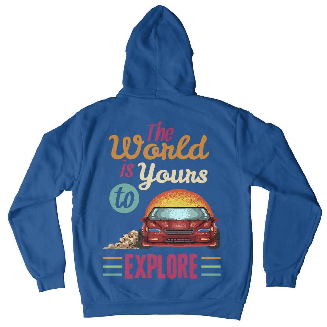 The World Is Yours To Explore Mens Hoodie With Pocket Cars B970