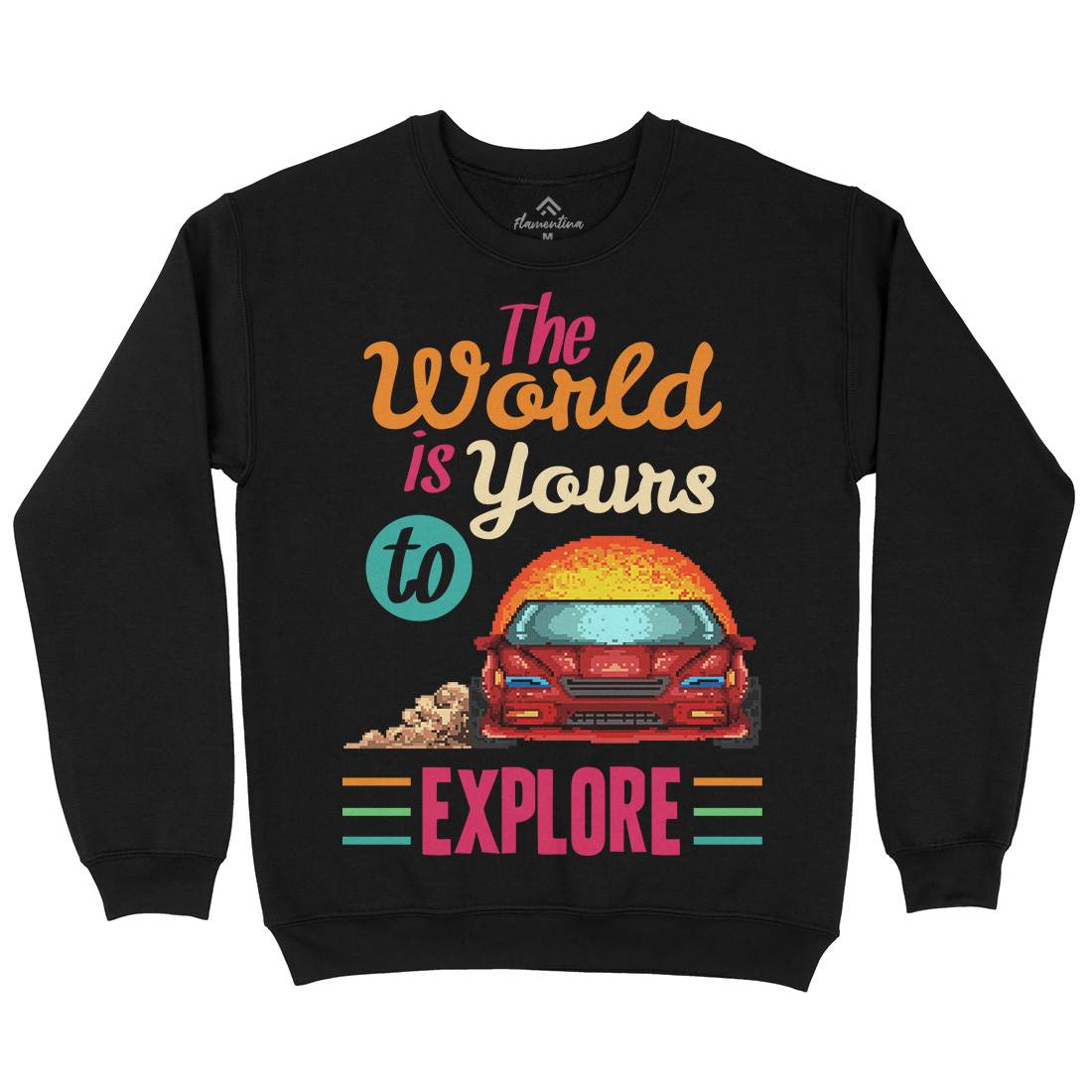 The World Is Yours To Explore Mens Crew Neck Sweatshirt Cars B970