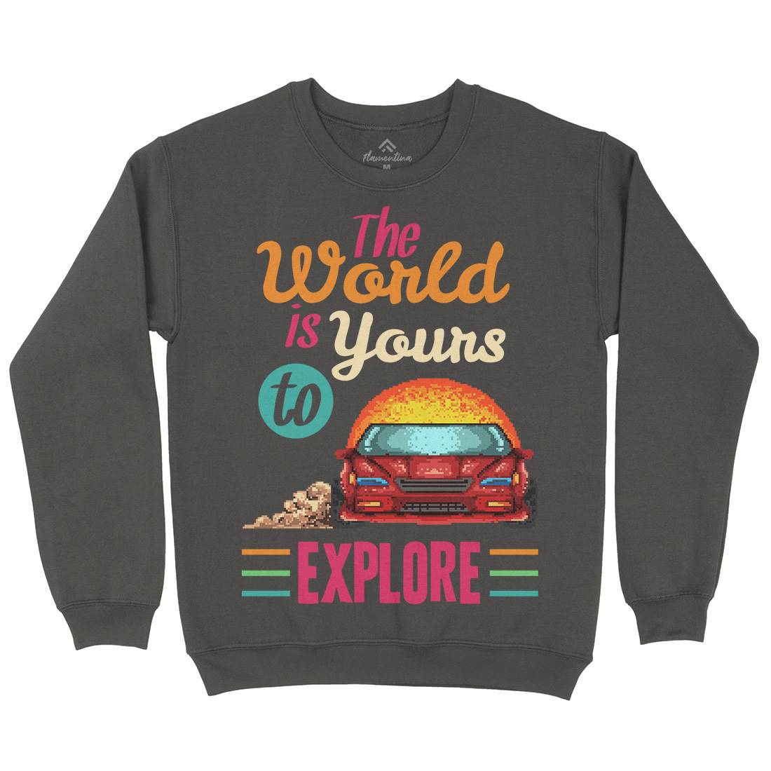 The World Is Yours To Explore Kids Crew Neck Sweatshirt Cars B970