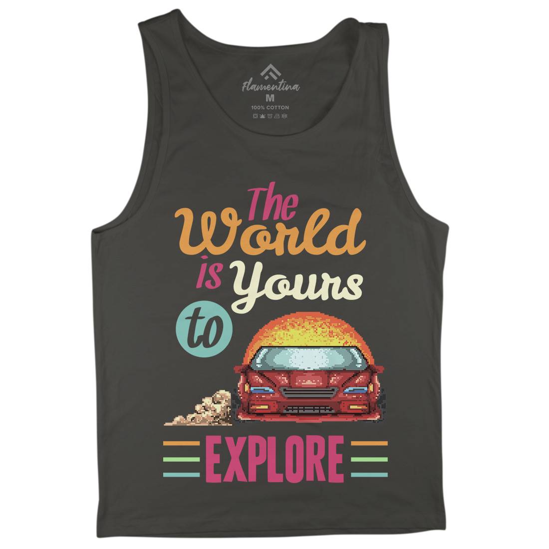 The World Is Yours To Explore Mens Tank Top Vest Cars B970