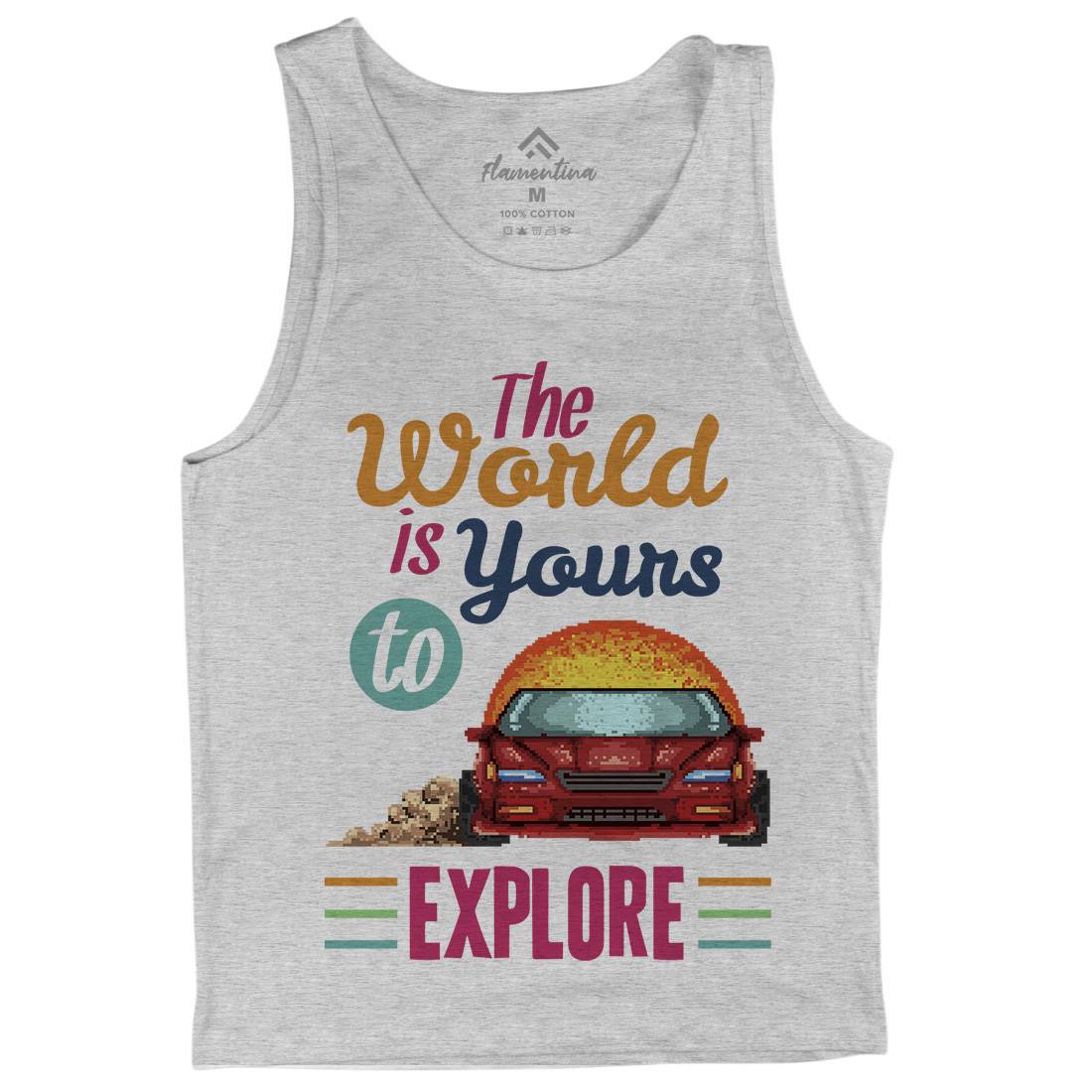 The World Is Yours To Explore Mens Tank Top Vest Cars B970