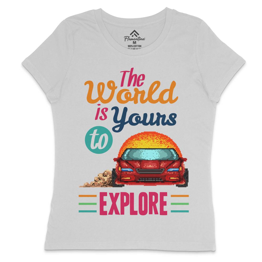 The World Is Yours To Explore Womens Crew Neck T-Shirt Cars B970