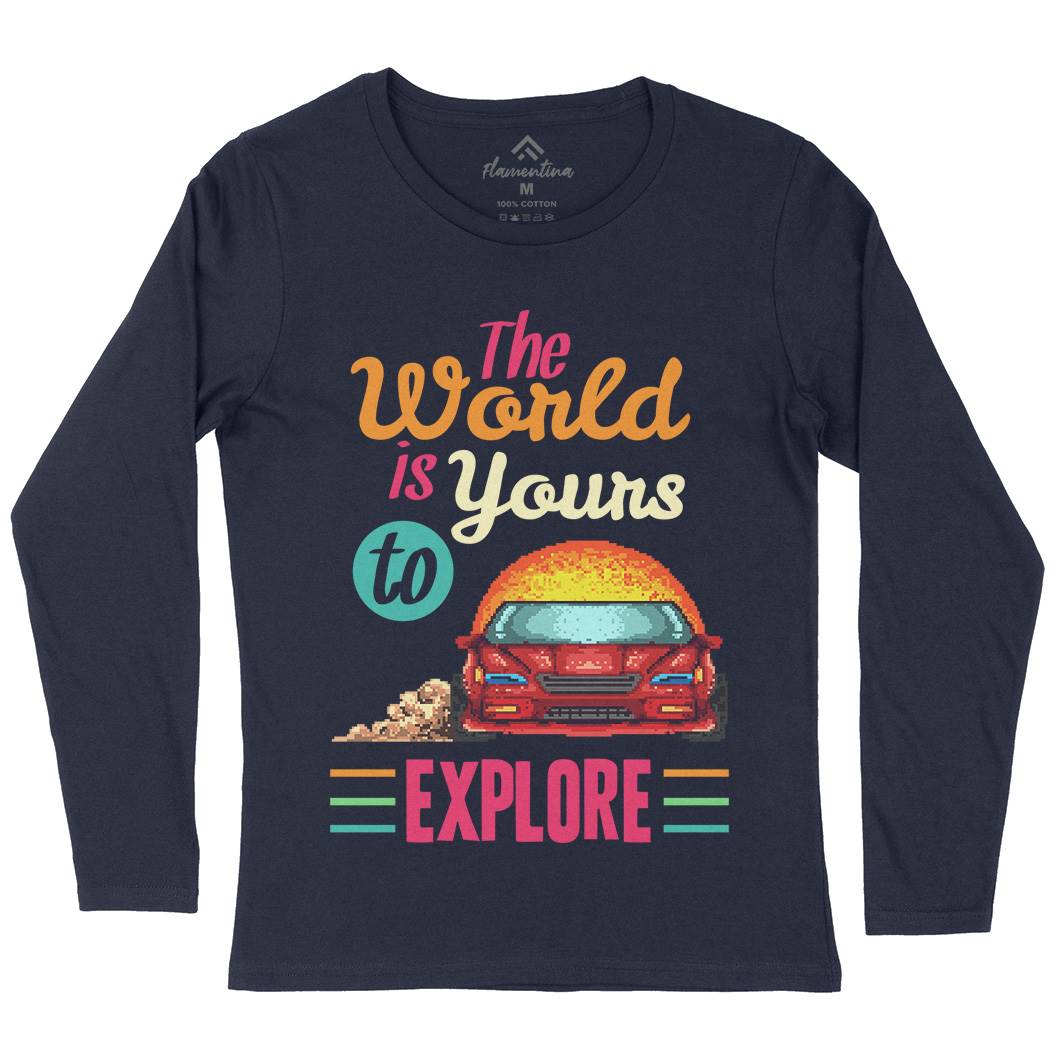 The World Is Yours To Explore Womens Long Sleeve T-Shirt Cars B970