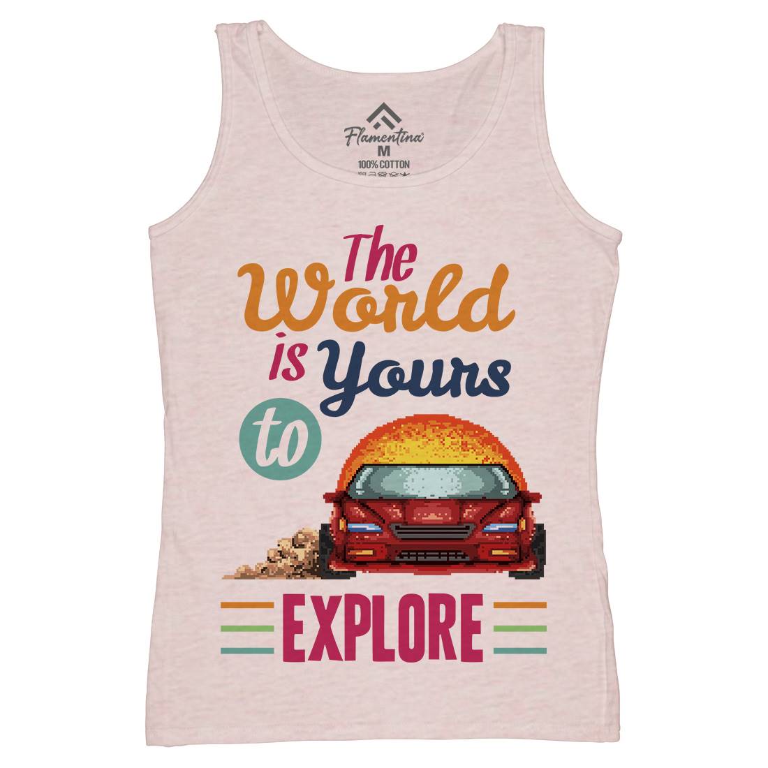 The World Is Yours To Explore Womens Organic Tank Top Vest Cars B970