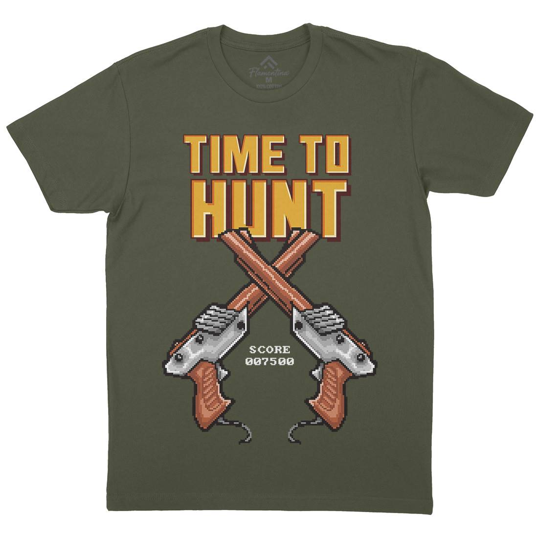 Time To Hunt Mens Organic Crew Neck T-Shirt Geek B971