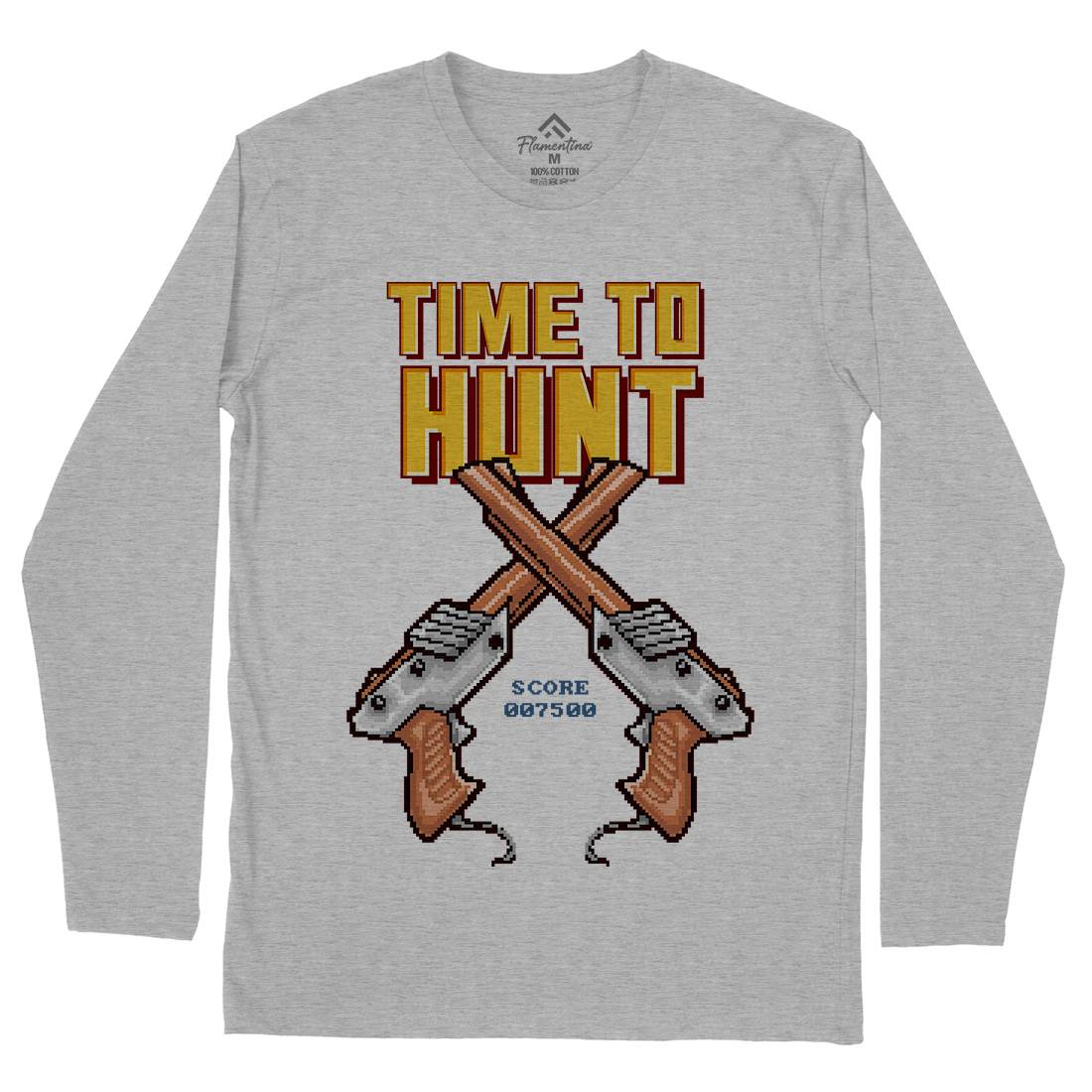 Time To Hunt Mens Long Sleeve T-Shirt Geek B971