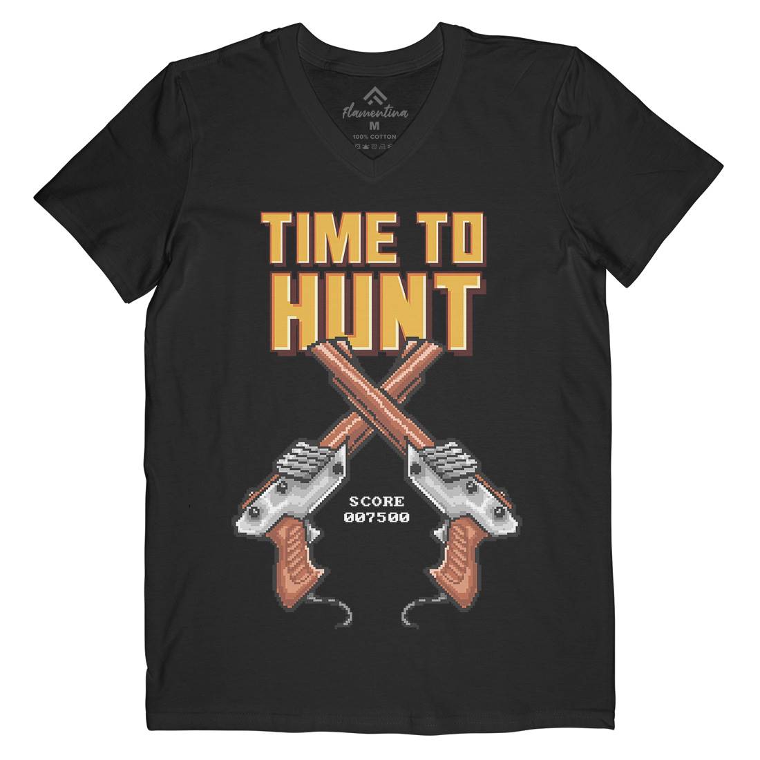 Time To Hunt Mens V-Neck T-Shirt Geek B971
