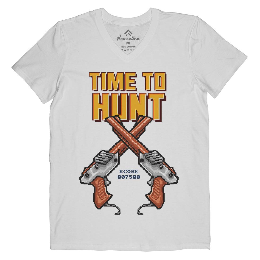 Time To Hunt Mens Organic V-Neck T-Shirt Geek B971
