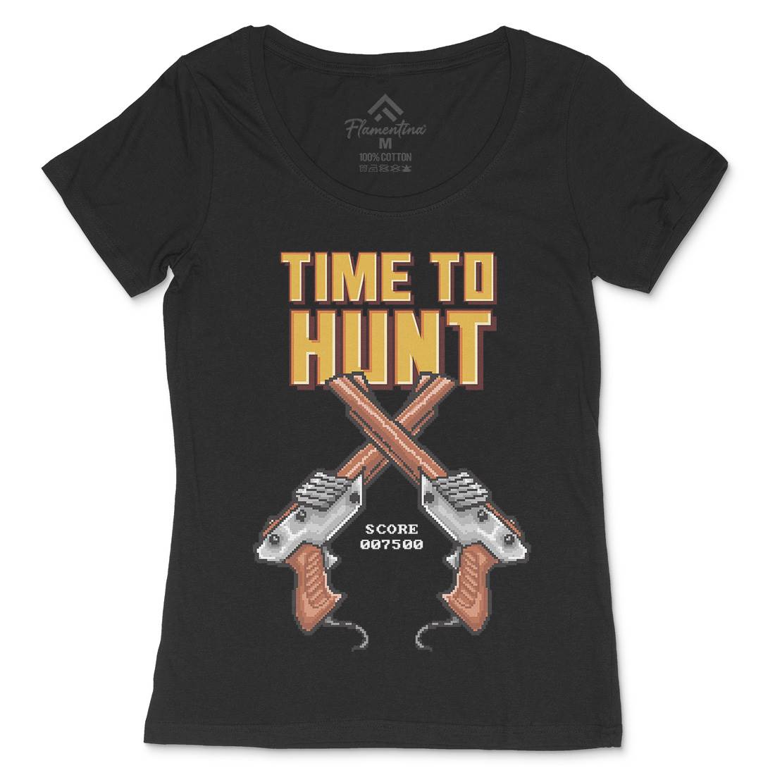 Time To Hunt Womens Scoop Neck T-Shirt Geek B971