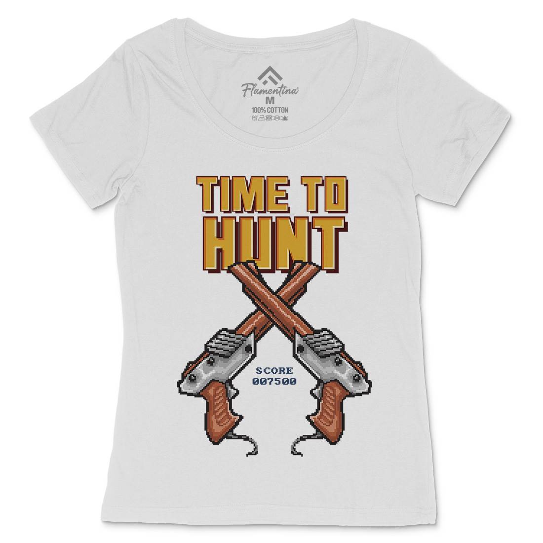 Time To Hunt Womens Scoop Neck T-Shirt Geek B971