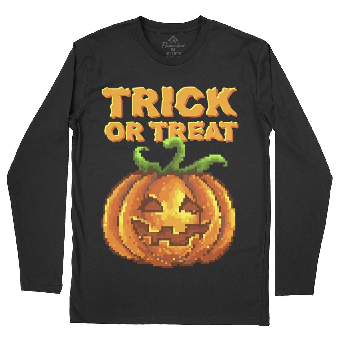 Trick Or Treat Halloween Jack O Lantern Mens Long Sleeve T-Shirt Horror B972