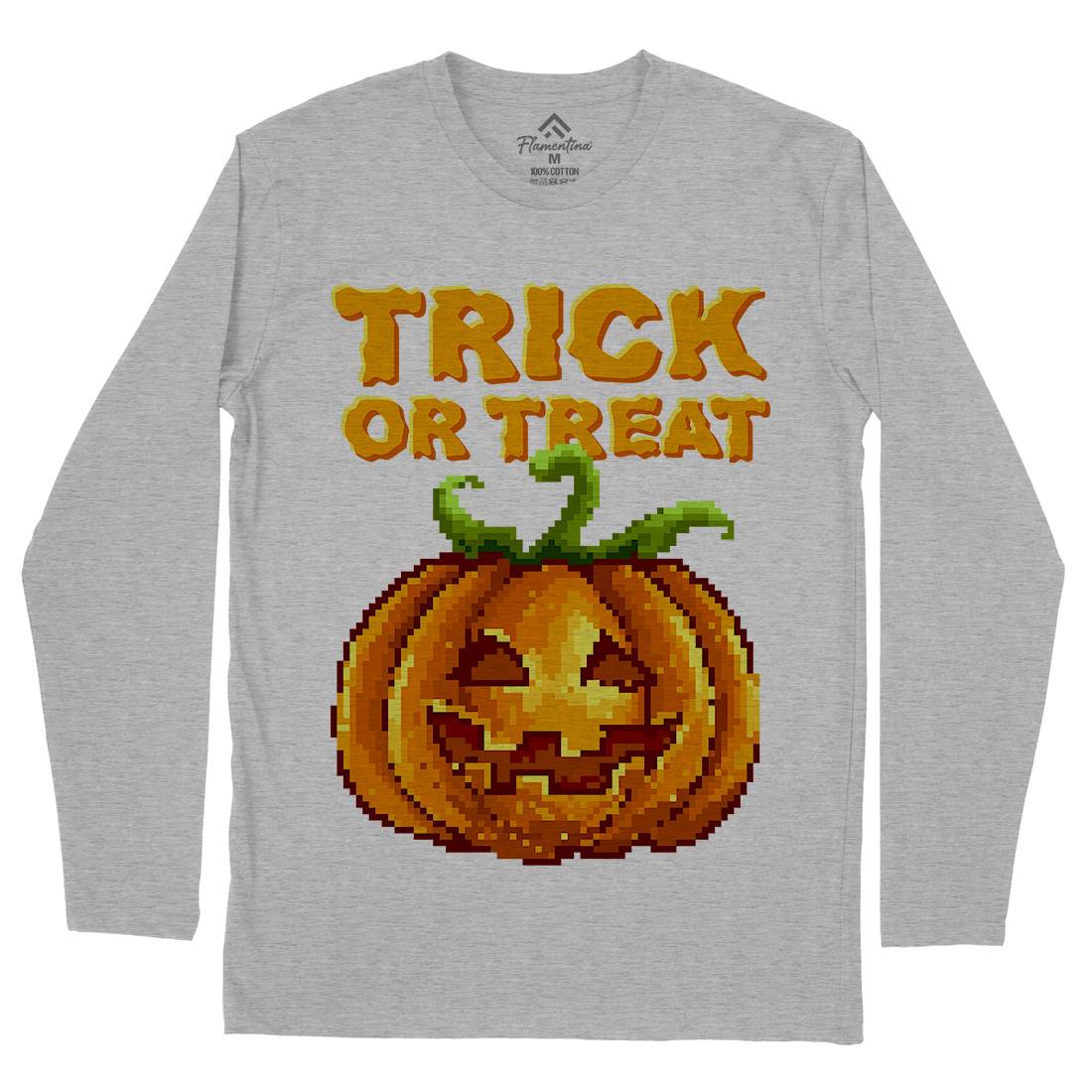 Trick Or Treat Halloween Jack O Lantern Mens Long Sleeve T-Shirt Horror B972