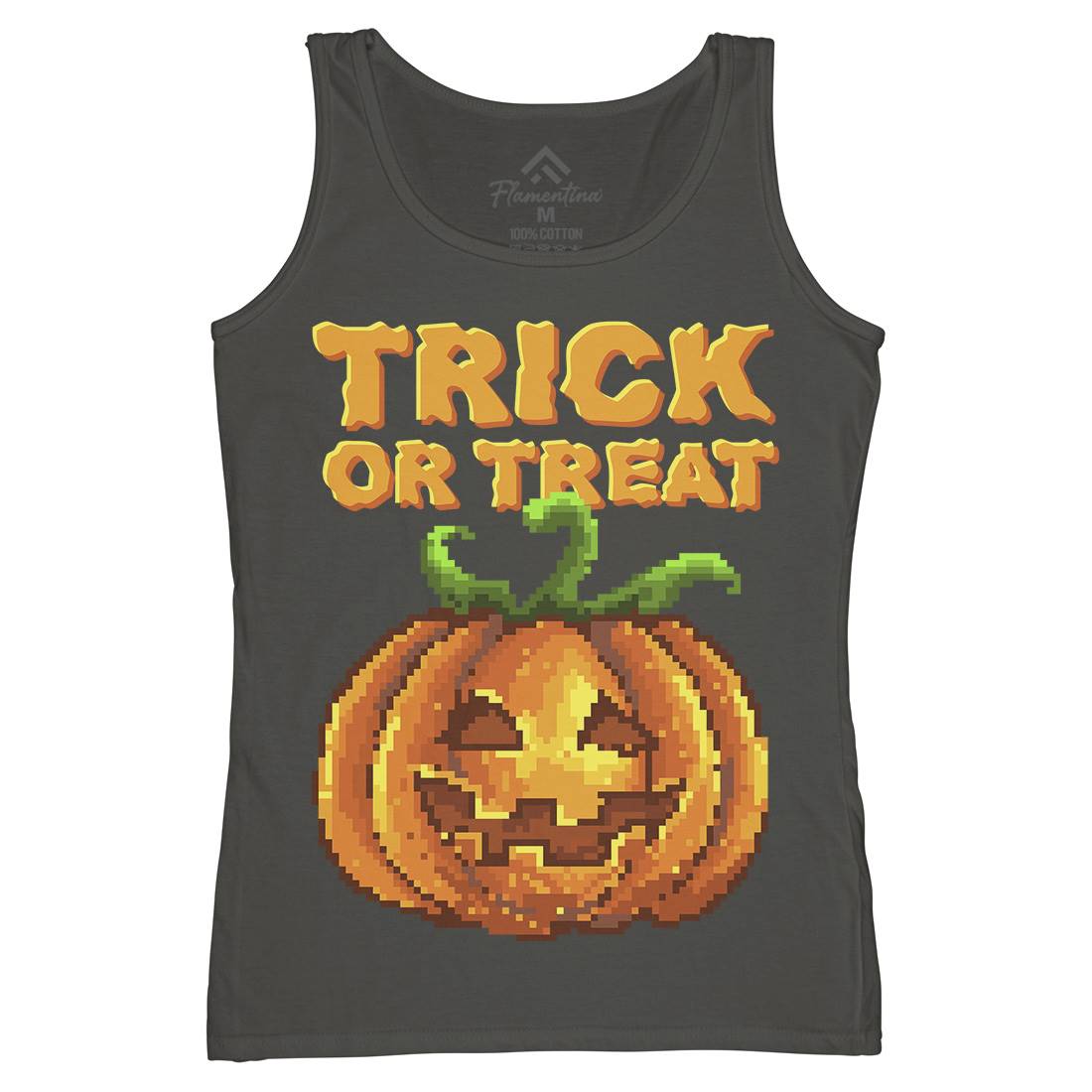 Trick Or Treat Halloween Jack O Lantern Womens Organic Tank Top Vest Horror B972