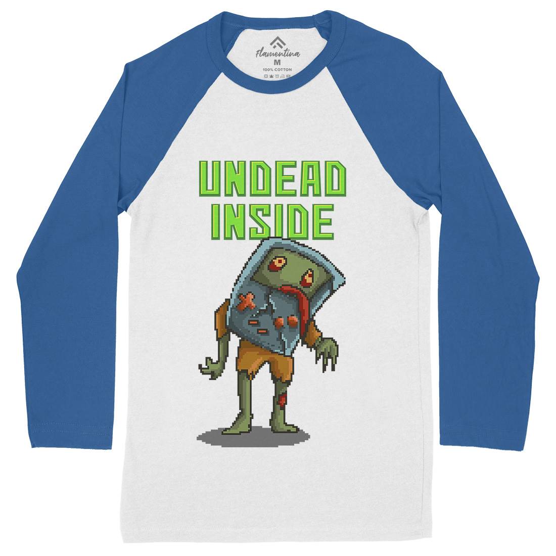 Undead Inside Mens Long Sleeve Baseball T-Shirt Geek B973