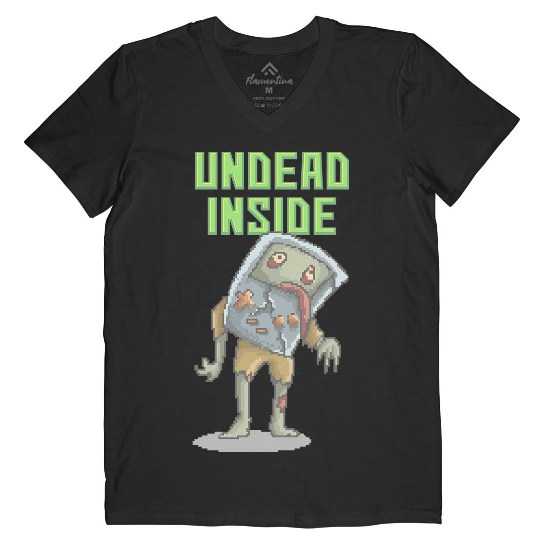 Undead Inside Mens Organic V-Neck T-Shirt Geek B973