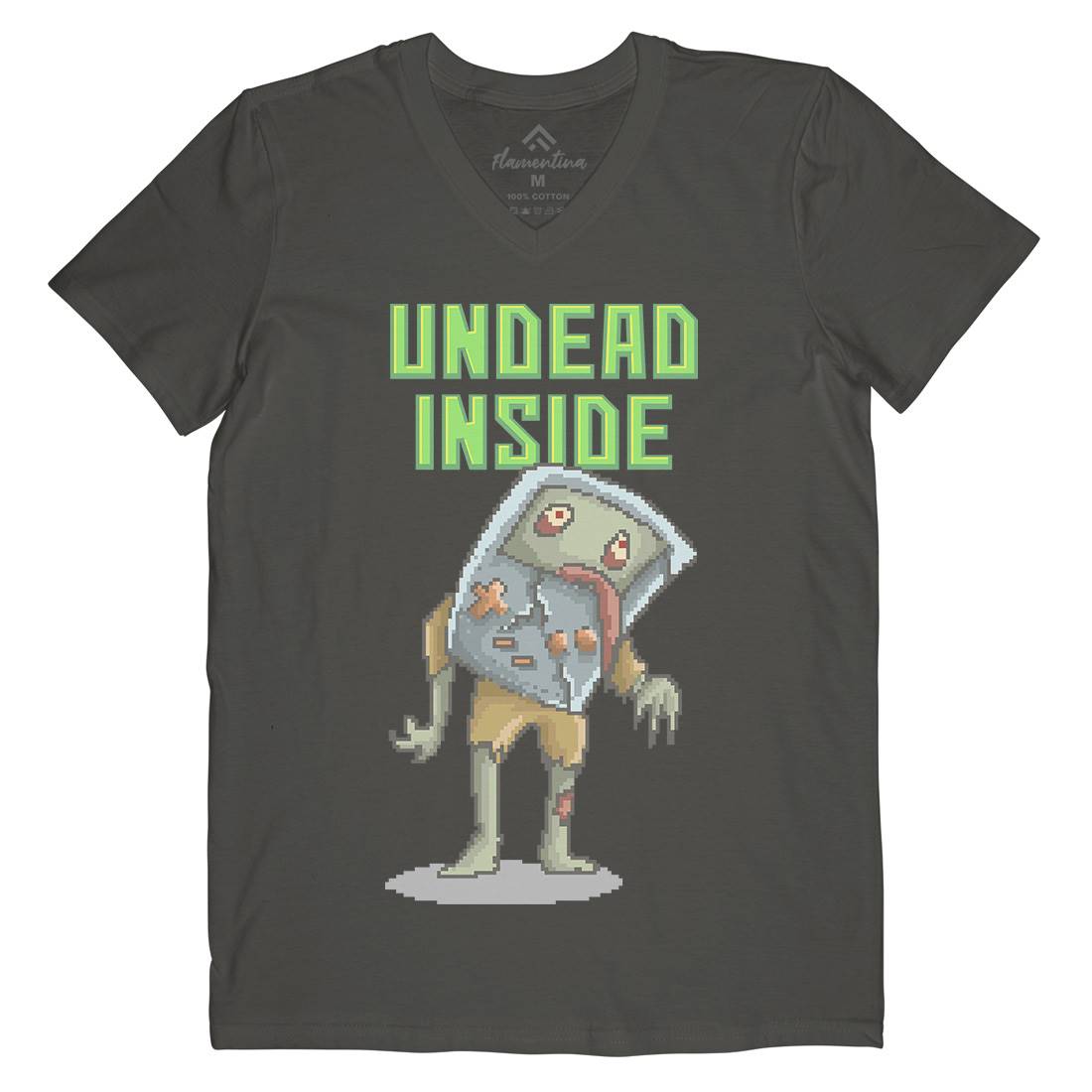Undead Inside Mens V-Neck T-Shirt Geek B973