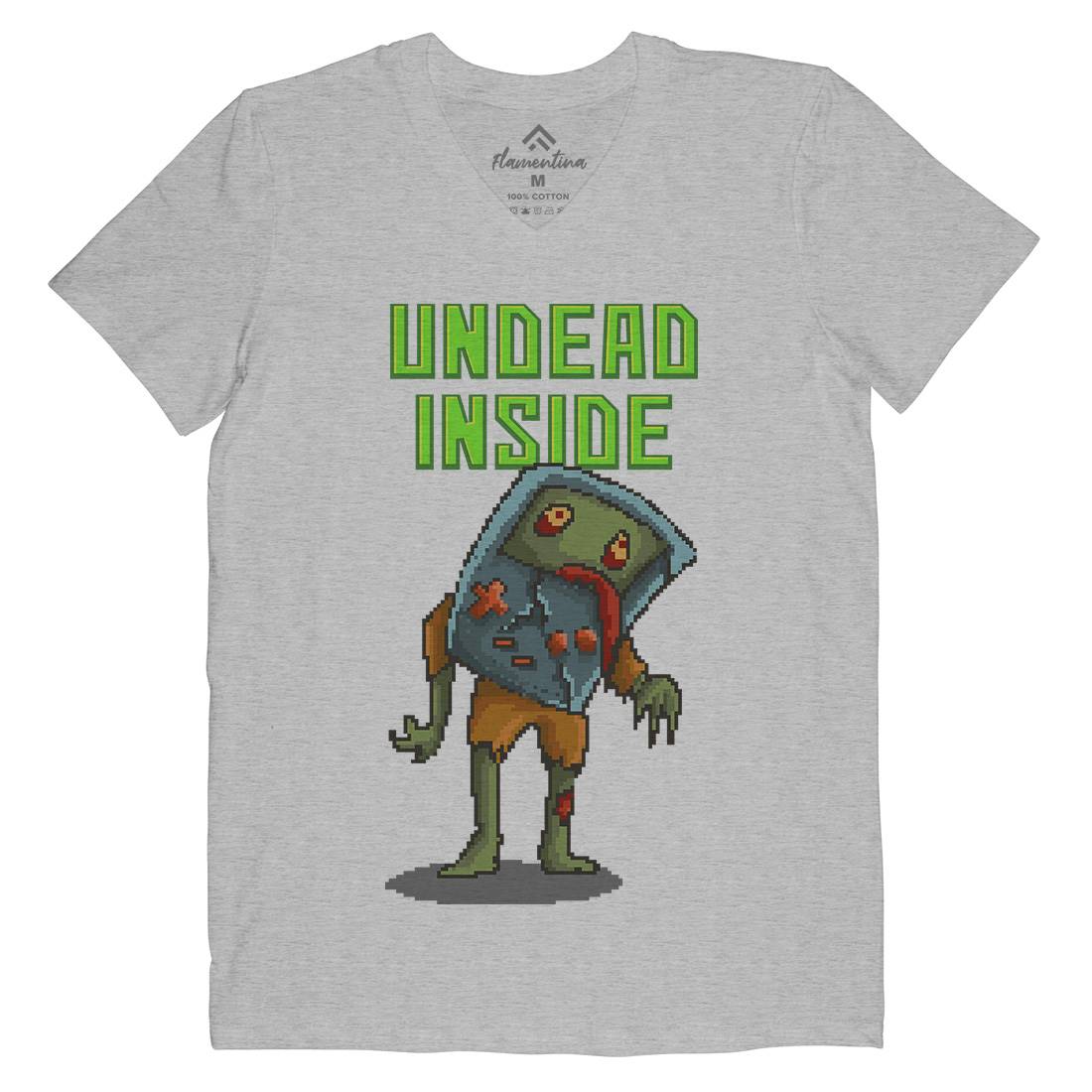 Undead Inside Mens V-Neck T-Shirt Geek B973