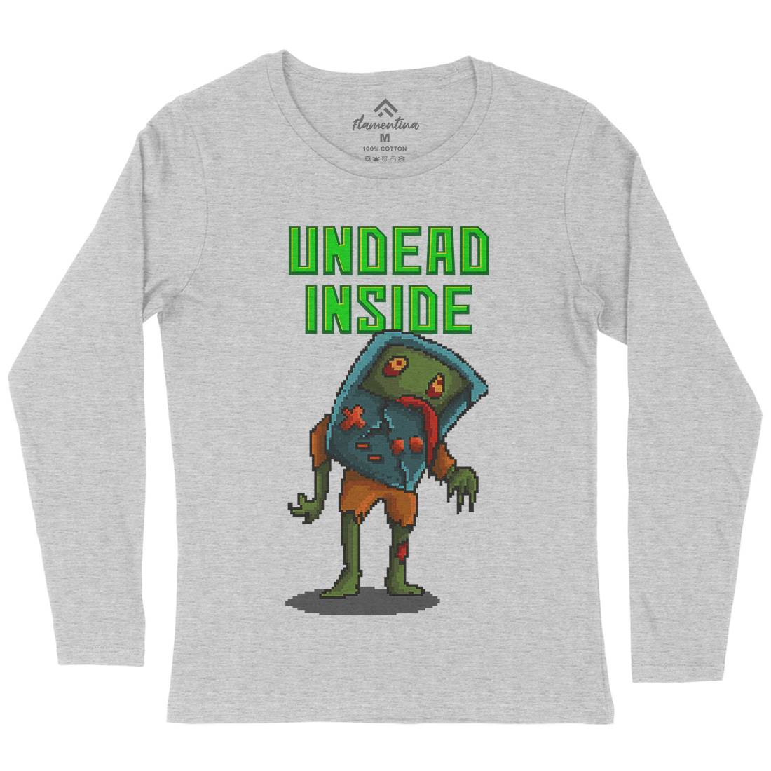 Undead Inside Womens Long Sleeve T-Shirt Geek B973