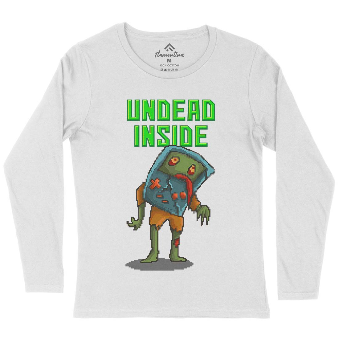 Undead Inside Womens Long Sleeve T-Shirt Geek B973
