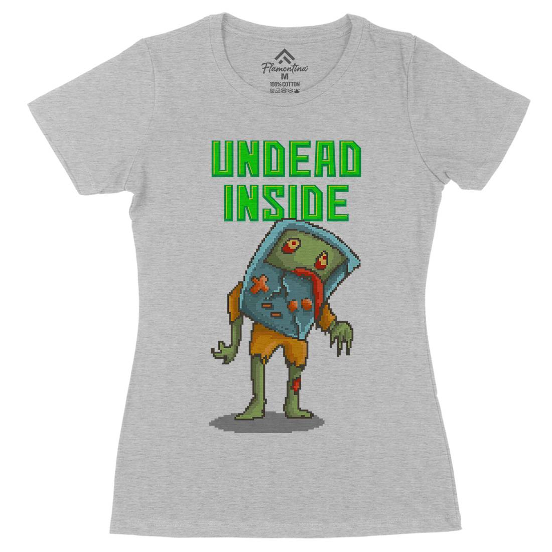 Undead Inside Womens Organic Crew Neck T-Shirt Geek B973