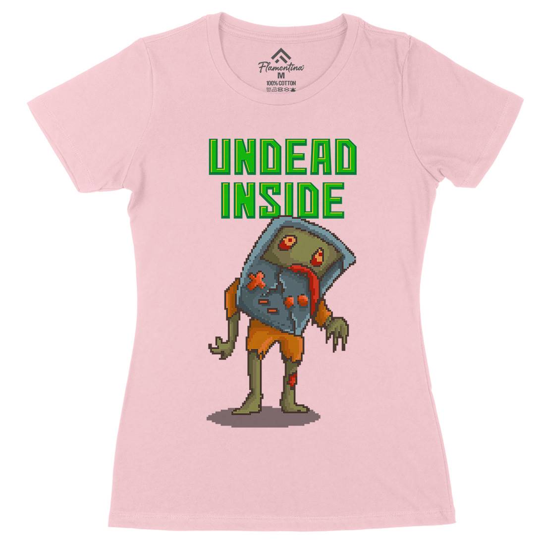 Undead Inside Womens Organic Crew Neck T-Shirt Geek B973