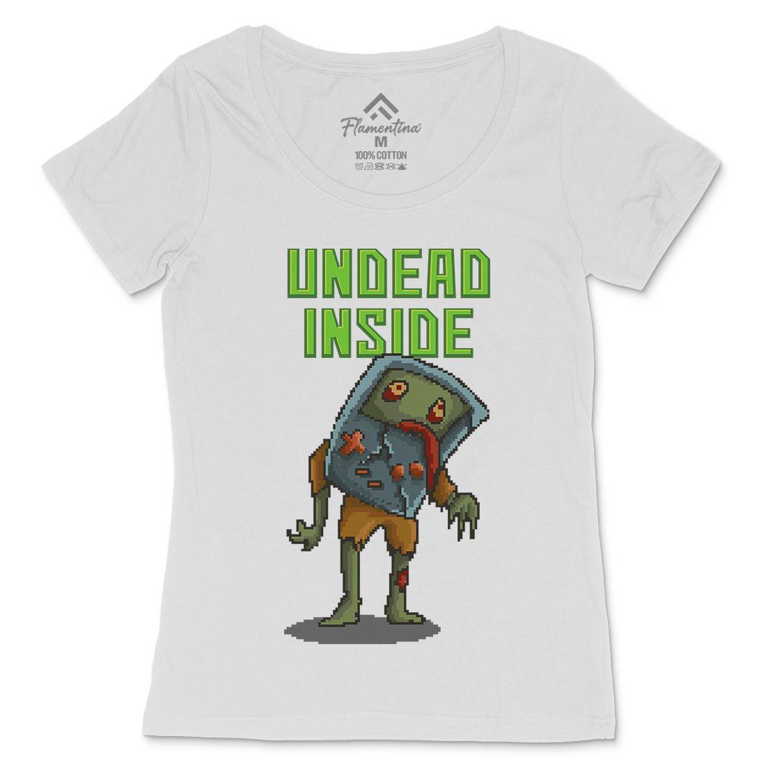 Undead Inside Womens Scoop Neck T-Shirt Geek B973