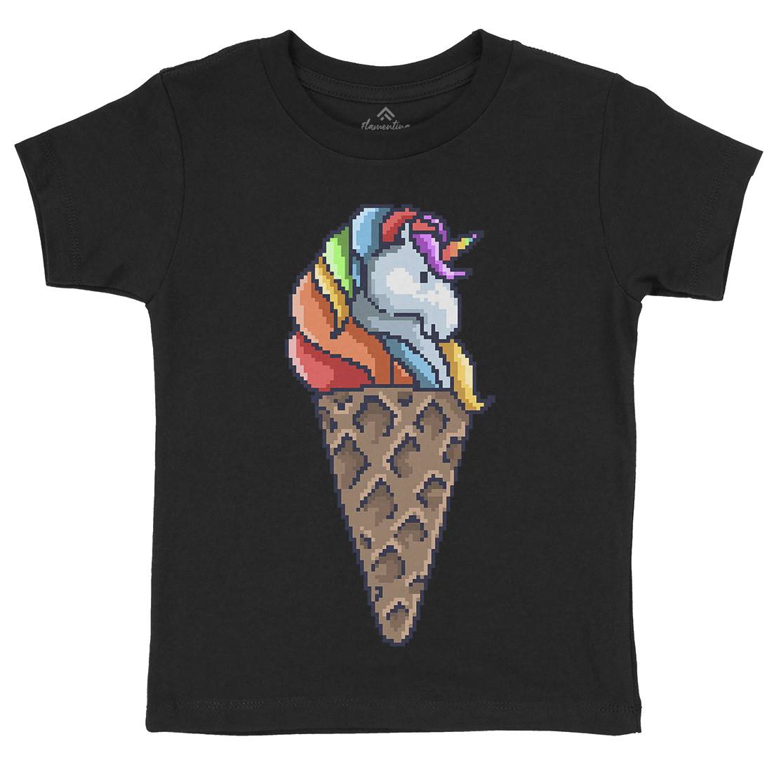 Unicorn Cone Kids Crew Neck T-Shirt Food B974