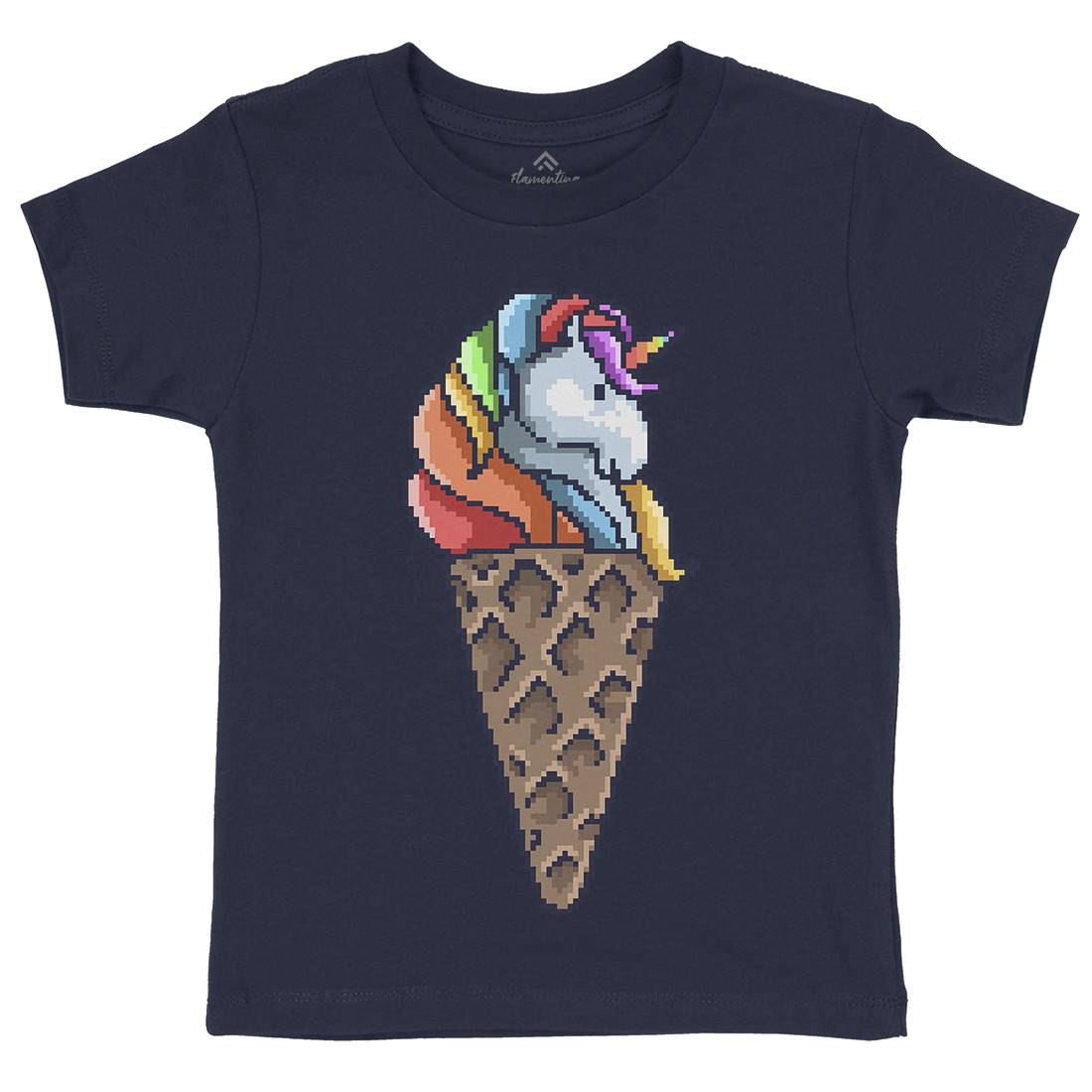 Unicorn Cone Kids Organic Crew Neck T-Shirt Food B974