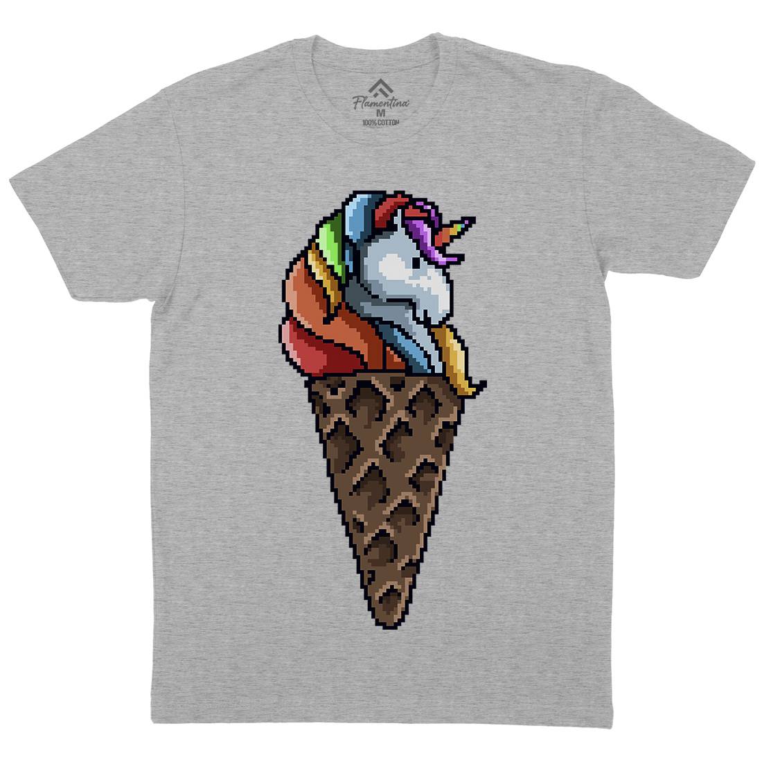 Unicorn Cone Mens Crew Neck T-Shirt Food B974