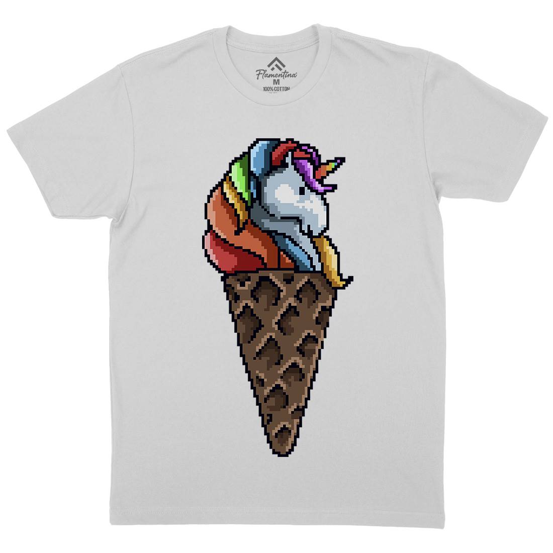 Unicorn Cone Mens Crew Neck T-Shirt Food B974