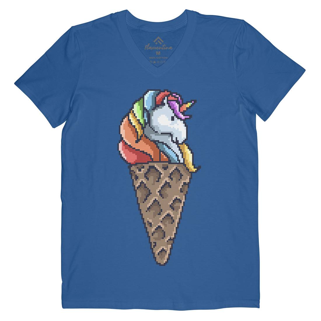 Unicorn Cone Mens V-Neck T-Shirt Food B974