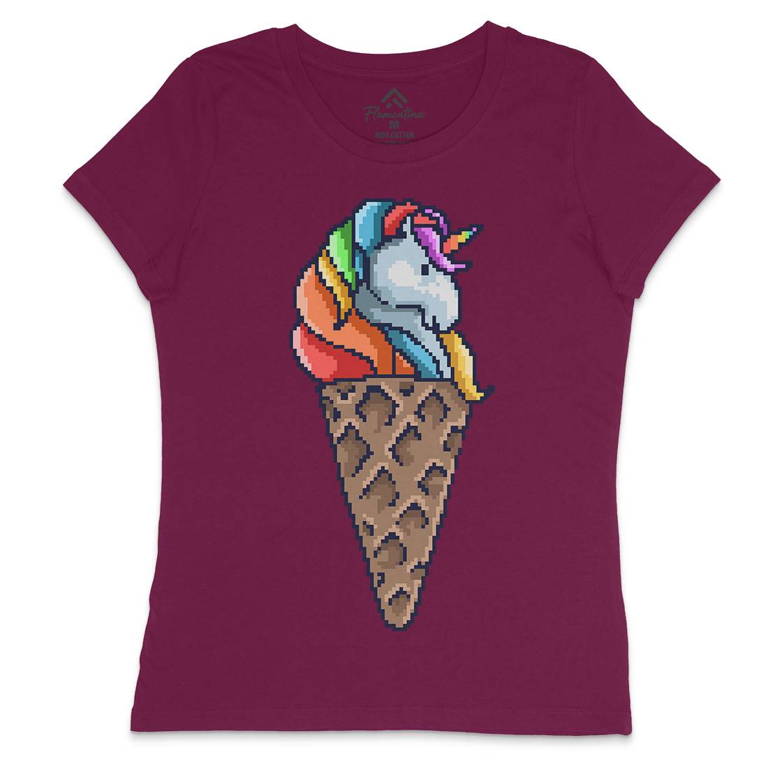 Unicorn Cone Womens Crew Neck T-Shirt Food B974
