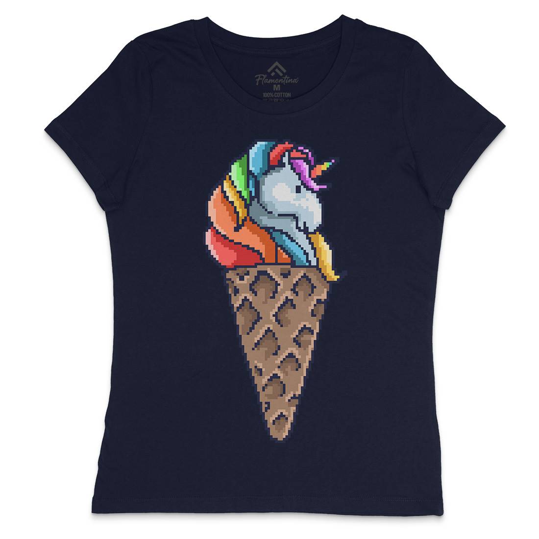 Unicorn Cone Womens Crew Neck T-Shirt Food B974
