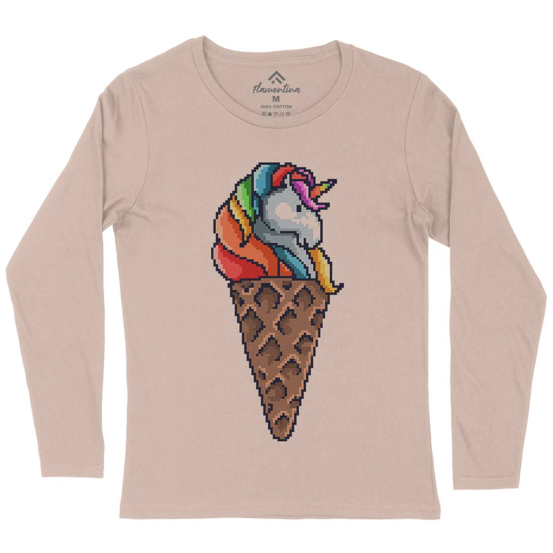 Unicorn Cone Womens Long Sleeve T-Shirt Food B974