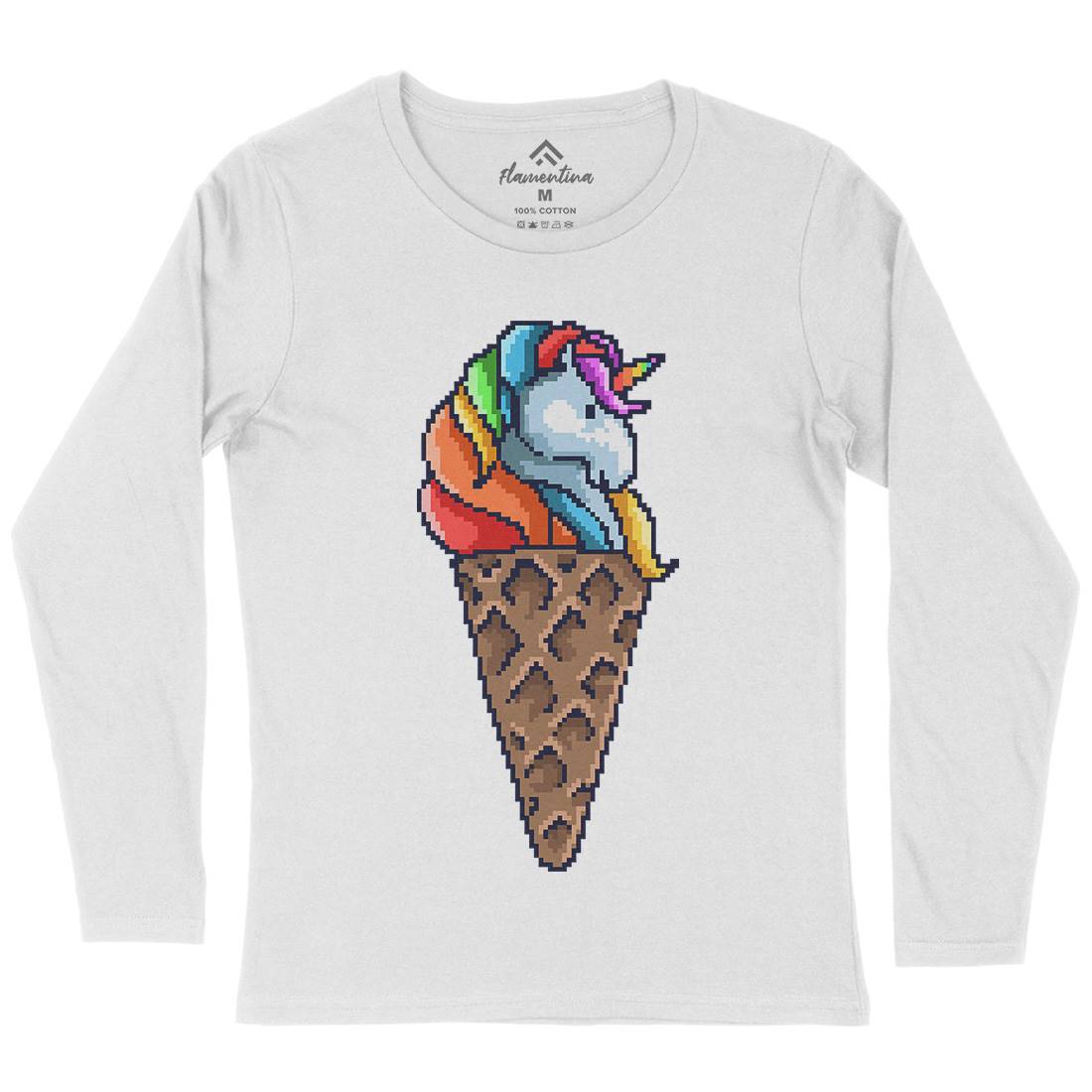 Unicorn Cone Womens Long Sleeve T-Shirt Food B974