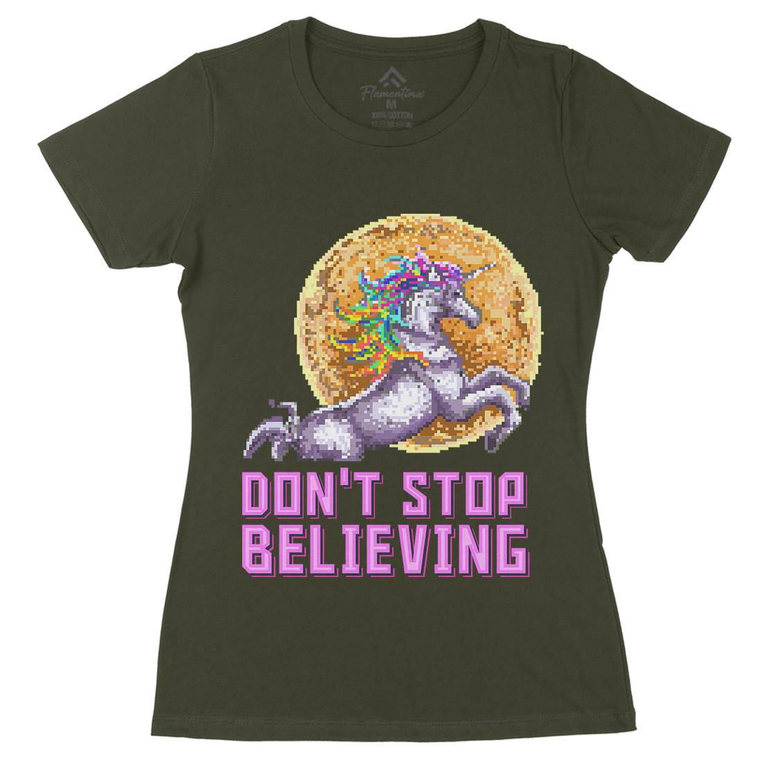 Unicorn Womens Organic Crew Neck T-Shirt Animals B975