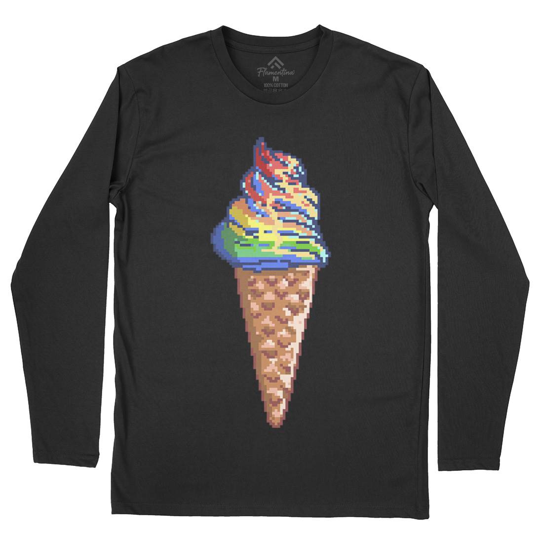 Unicream Unicorn Ice Cream Mens Long Sleeve T-Shirt Food B976