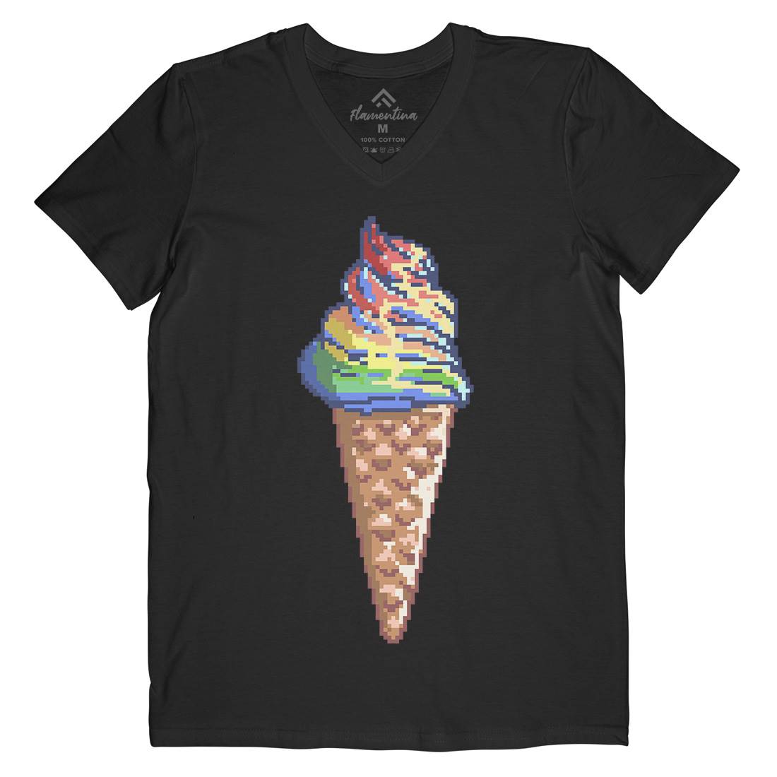 Unicream Unicorn Ice Cream Mens Organic V-Neck T-Shirt Food B976