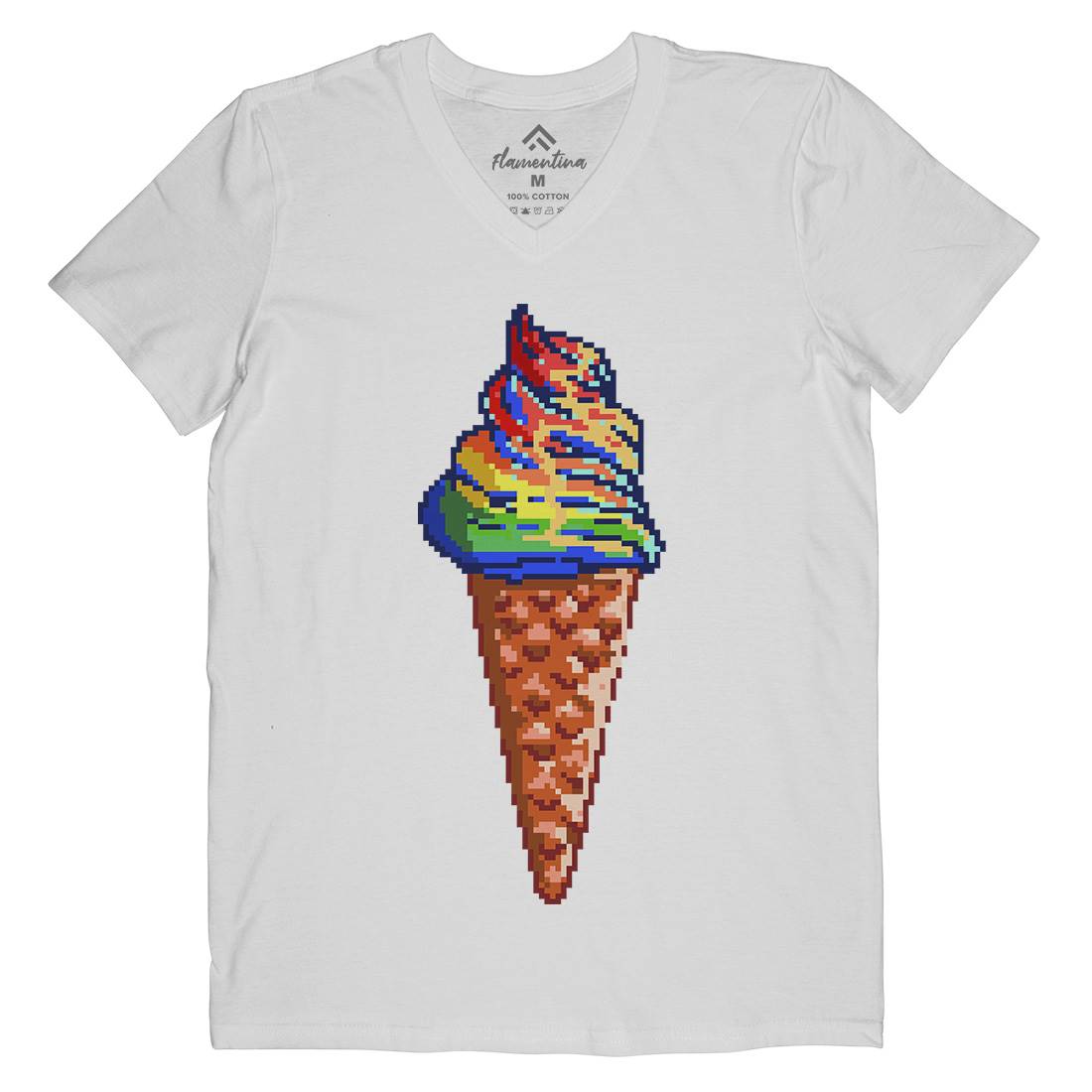 Unicream Unicorn Ice Cream Mens V-Neck T-Shirt Food B976