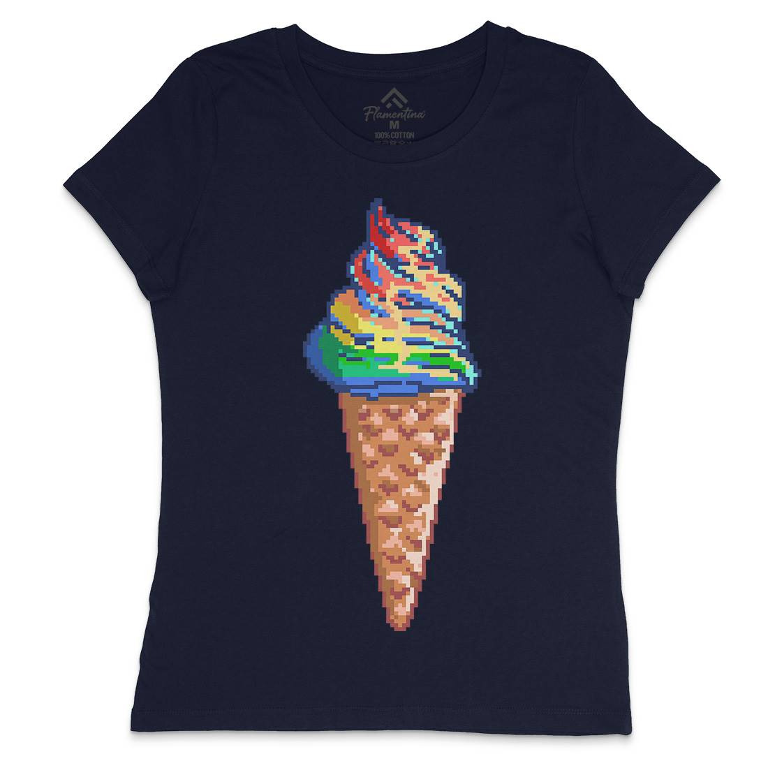 Unicream Unicorn Ice Cream Womens Crew Neck T-Shirt Food B976