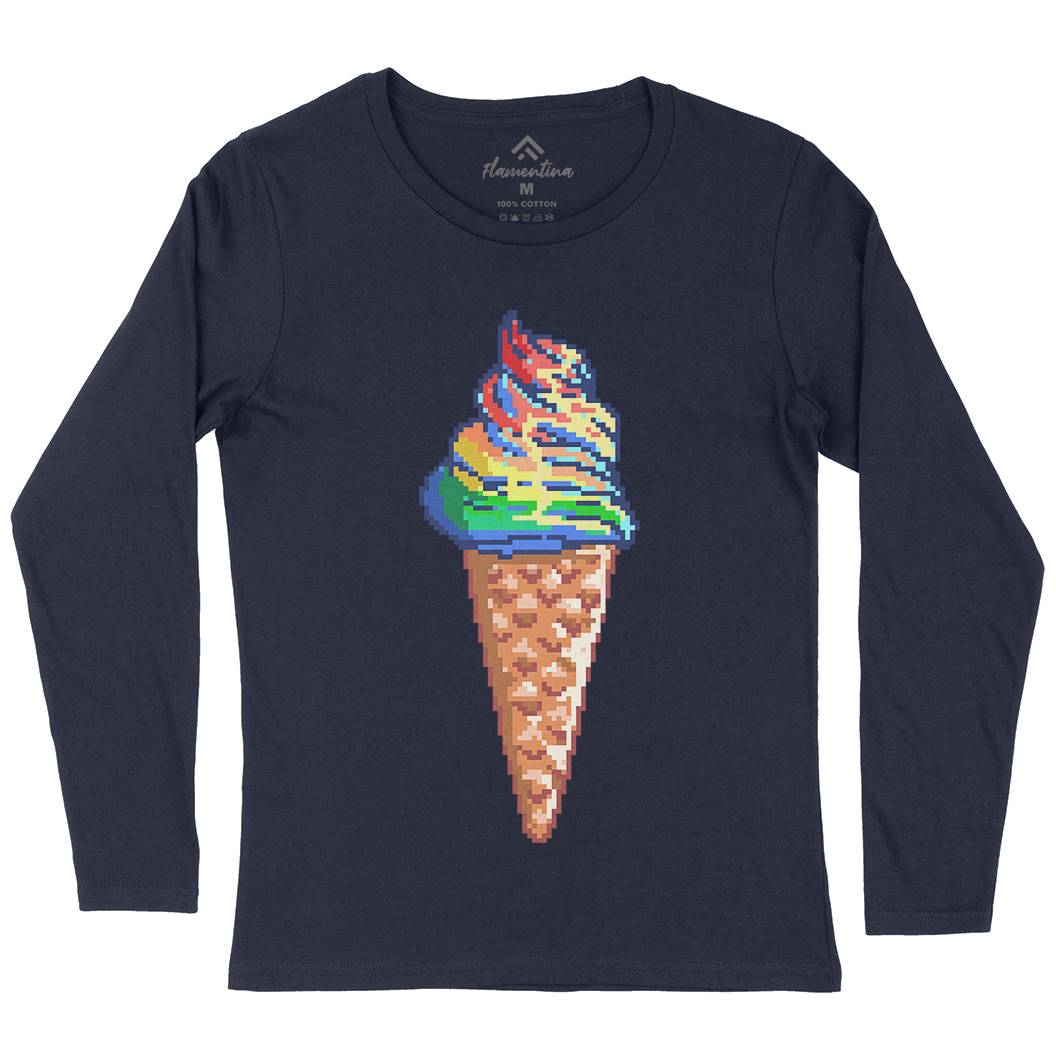 Unicream Unicorn Ice Cream Womens Long Sleeve T-Shirt Food B976