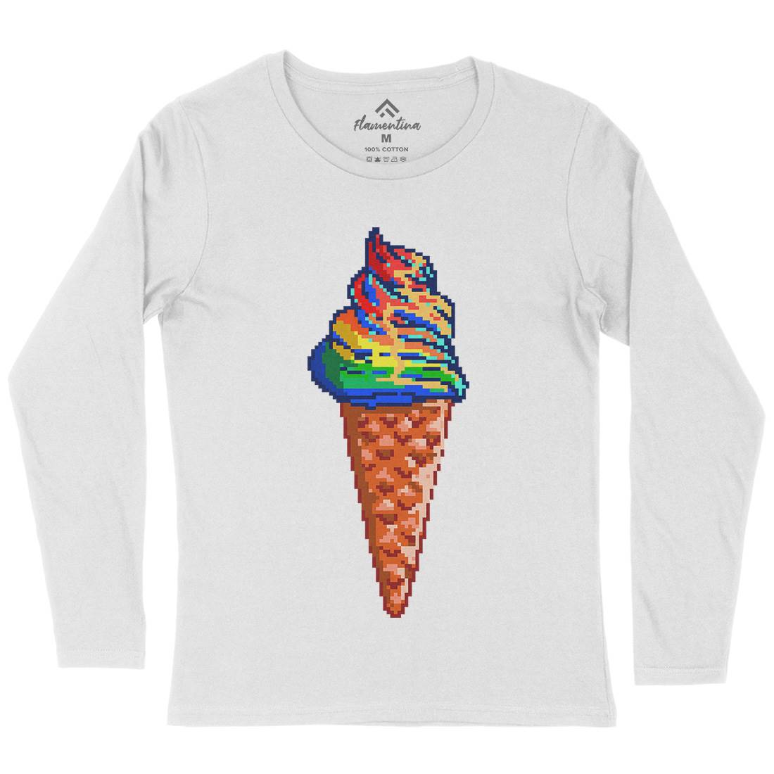 Unicream Unicorn Ice Cream Womens Long Sleeve T-Shirt Food B976