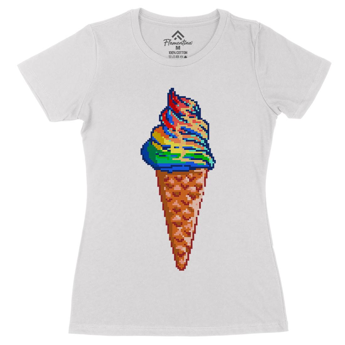Unicream Unicorn Ice Cream Womens Organic Crew Neck T-Shirt Food B976