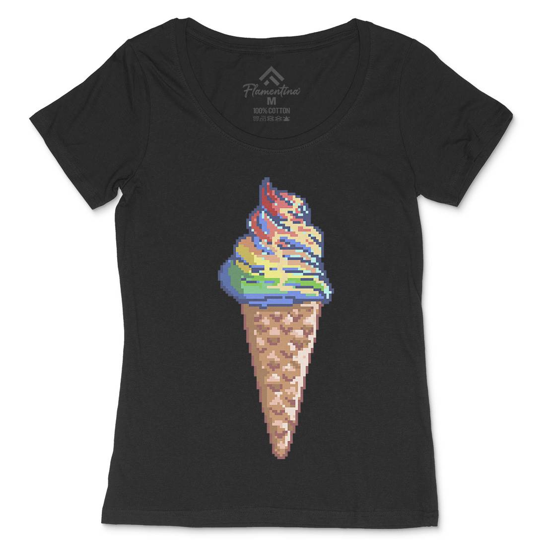 Unicream Unicorn Ice Cream Womens Scoop Neck T-Shirt Food B976