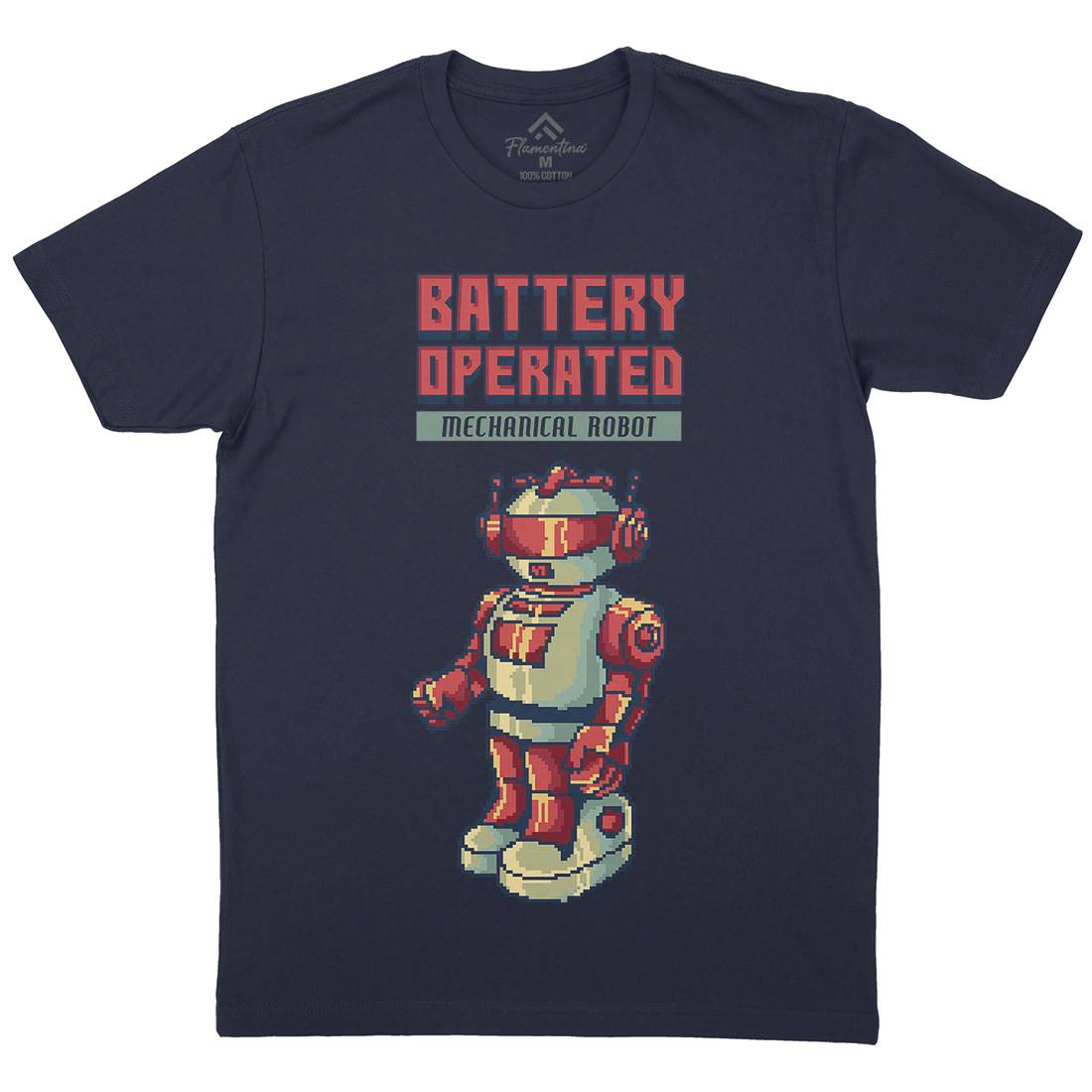 Vintages Robot Mens Crew Neck T-Shirt Retro B977