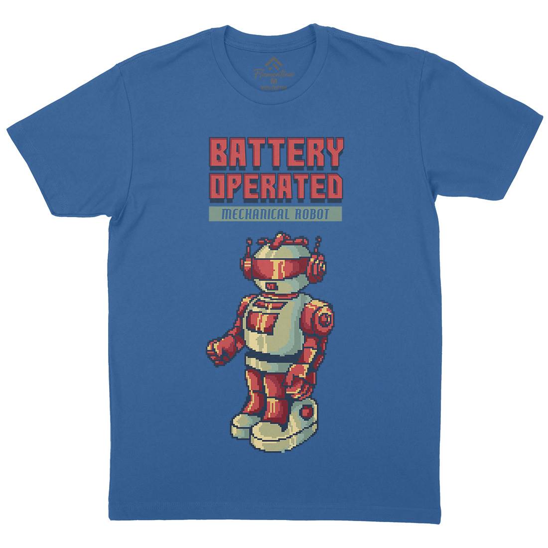 Vintages Robot Mens Organic Crew Neck T-Shirt Retro B977