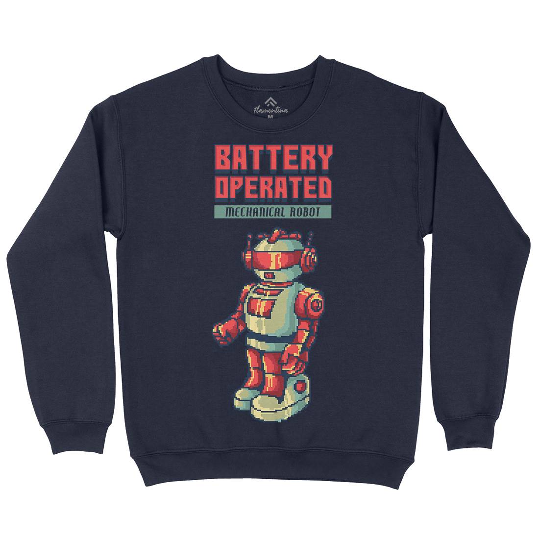 Vintages Robot Kids Crew Neck Sweatshirt Retro B977