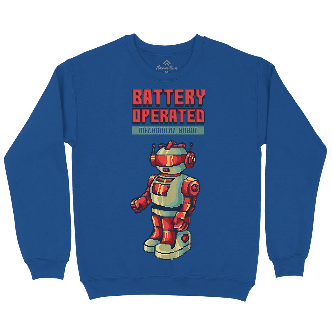 Vintages Robot Mens Crew Neck Sweatshirt Retro B977