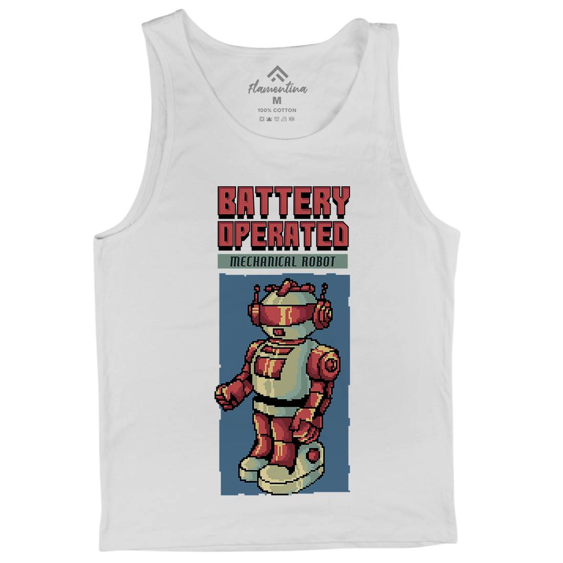 Vintages Robot Mens Tank Top Vest Retro B977